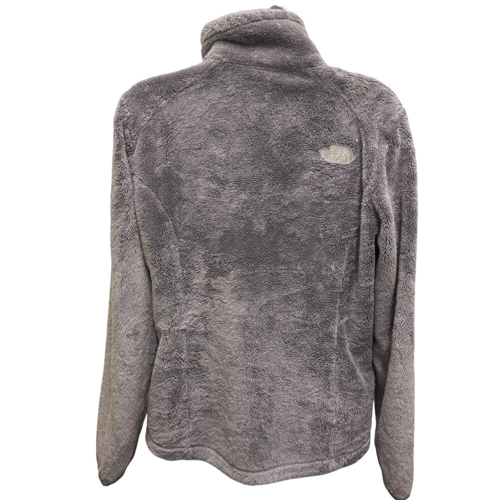 The North Face Osito Fuzzy Fleece Gray Silver Womens M Full Zip Coat Jacket - Picture 4 of 5